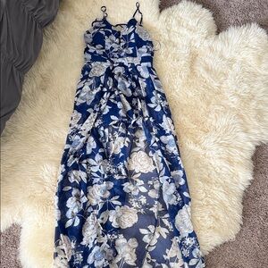 Floral Maxi Dress with shorts in Spaghetti Straps style